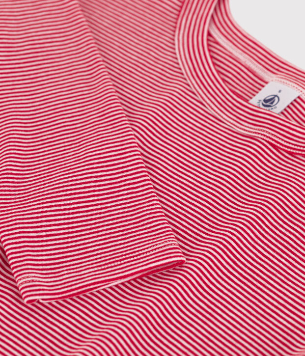 T-shirt L'ICONIQUE girocollo in cotone da donna rosso/bianco