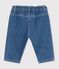 Pantaloni in denim tinta unita neonato blu