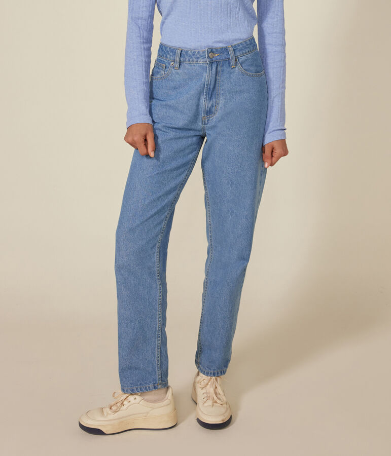 Pantaloni donna in denim dal taglio dritto blu