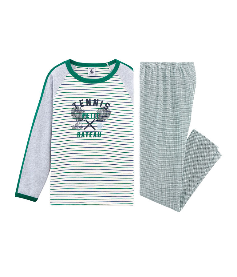 Pigiama bambino a costine bianco MARSHMALLOW/bianco MULTICO