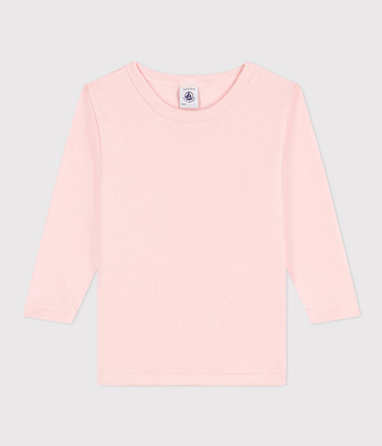T-shirt a maniche lunghe bambina in cotone rosa MINOIS