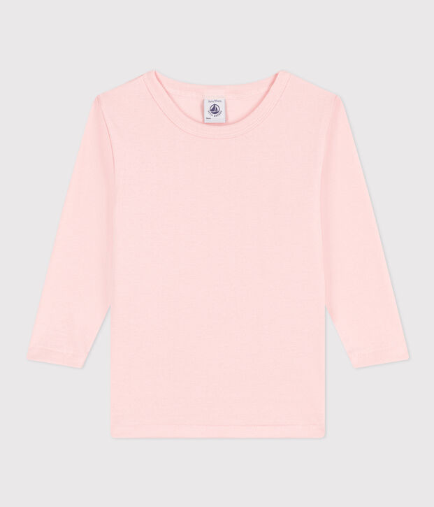 T-shirt a maniche lunghe bambina in cotone rosa