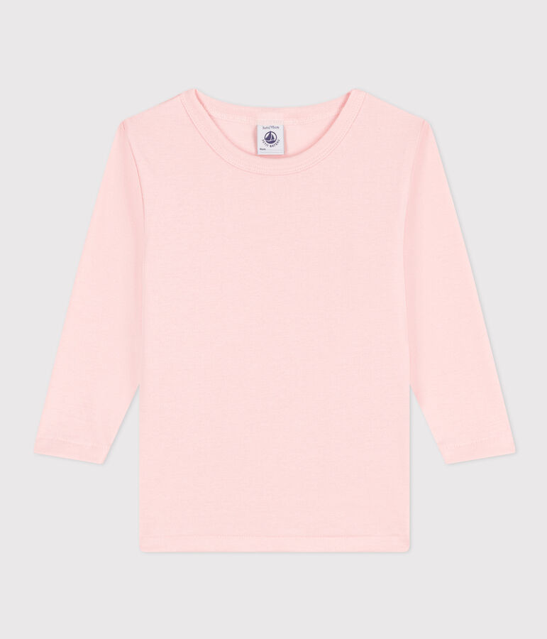 T-shirt a maniche lunghe bambina in cotone rosa MINOIS