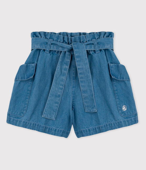 Short in denim bio bambina blu DENIM CLAIR