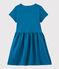 Abito manica corta in cotone bambina blu MYKONOS
