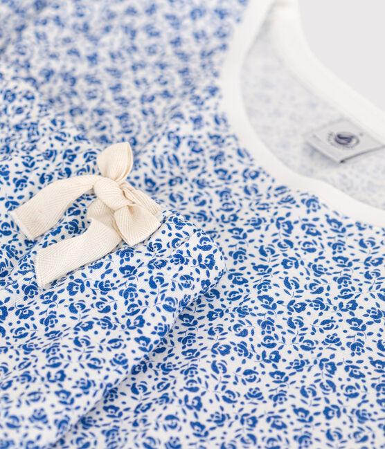Pigiama donna con pantaloncini e t-shirt in cotone con motivo floreale blu MARSHMALLOW/ INCOGNITO