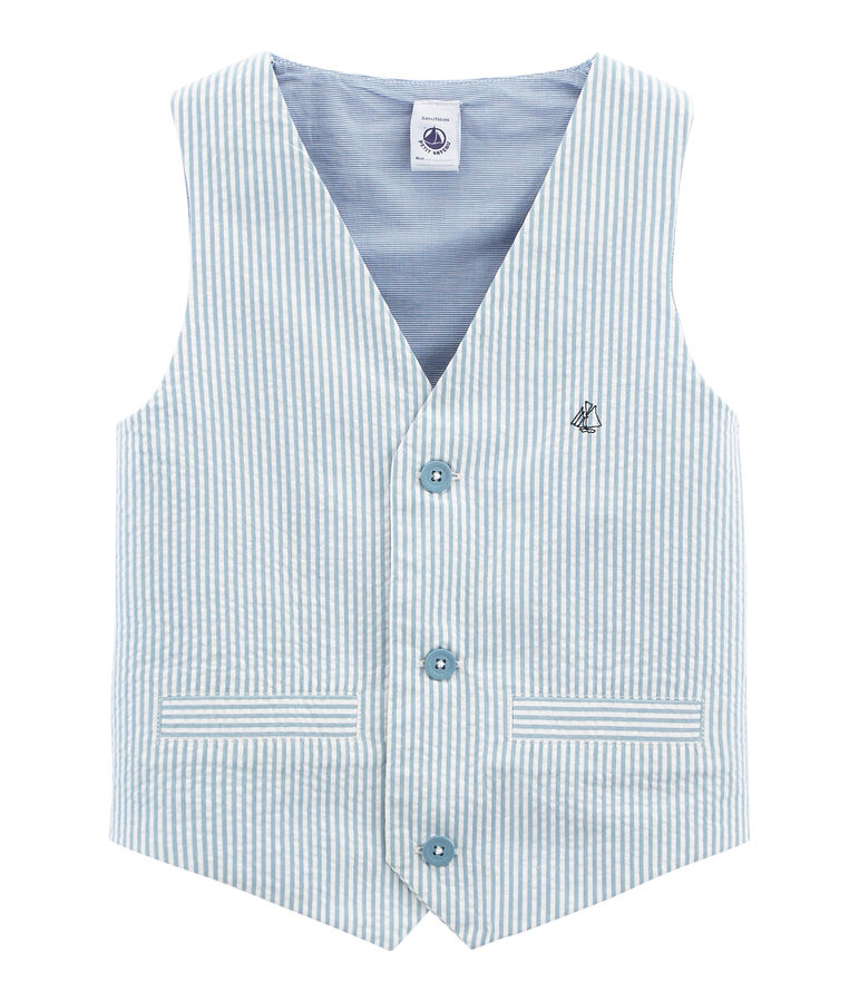 Gilet senza maniche blu/bianco