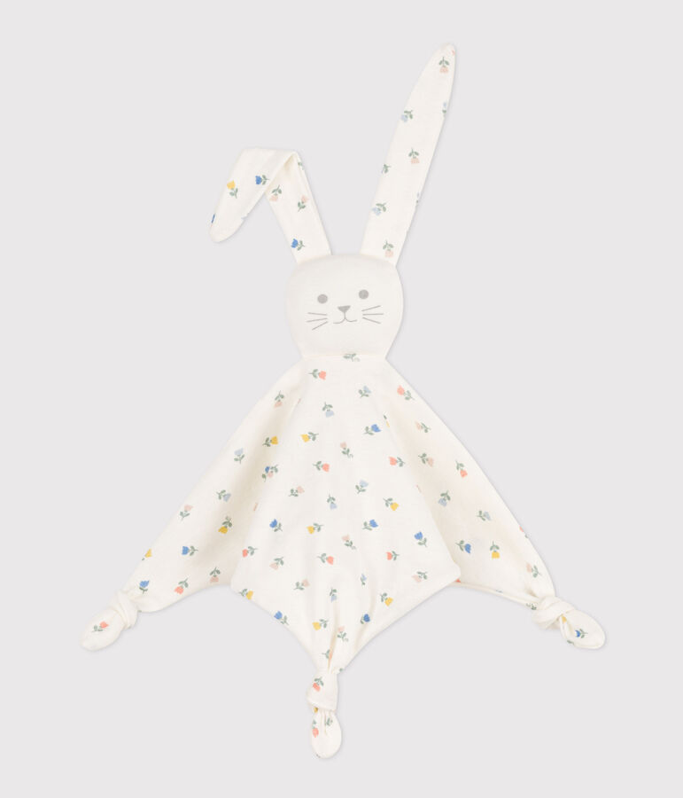 Doudou a fiori in cotone bianco/multicolore