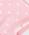 Passamontagna in misto lana e cotone con stampa a cuori neonata rosa/bianco