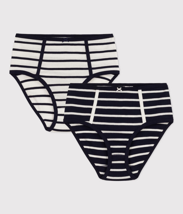Confezione da 2 slip vita alta in cotone donna multicolore