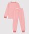 Pigiama bambina/bambino marinière rosso in molleton bianco MARSHMALLOW/rosso TERKUIT