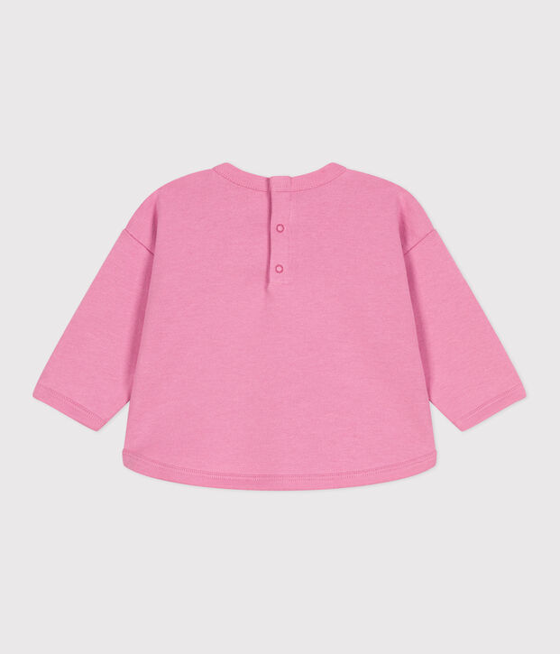 Felpa in cotone con motivo vintage Petit Bateau neonata rosa