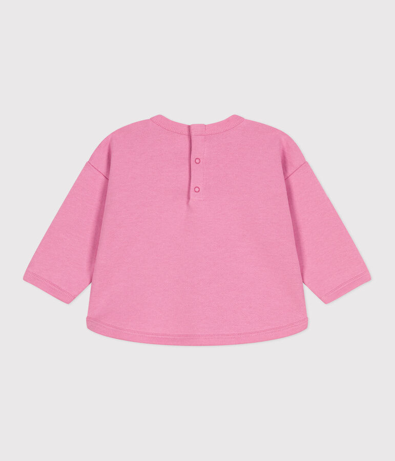 Felpa in cotone con motivo vintage Petit Bateau neonata rosa