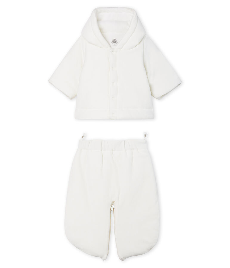 Tutina da pilota 3 in 1 beb&egrave; in ciniglia bianco