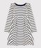 Abito maniche lunghe bambina beige COQUILLE/blu SMOKING CN