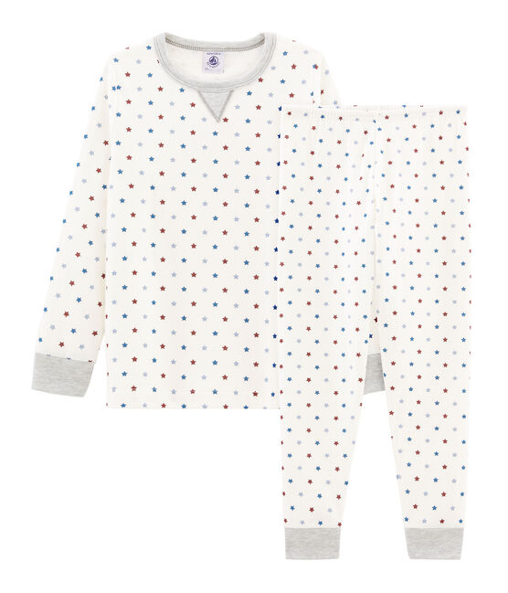 Pigiama bambino in tubique bianco MARSHMALLOW/bianco MULTICO
