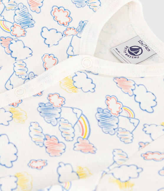 Completo bebè in cotone con stampa arcobaleno bianco MARSHMALLOW/bianco MULTICO
