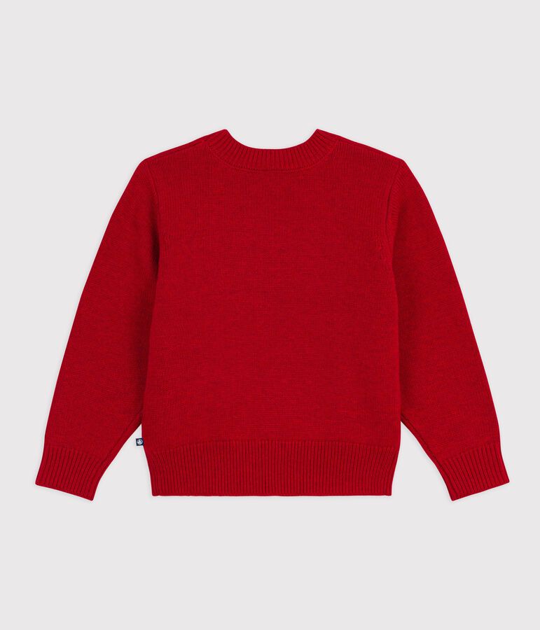 Maglione in misto lana e cotone jacquard bambino rosso CORRIDA