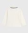 Polo a maniche lunghe in cotone con stampa bambino ecru MILK