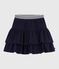 Gonna in cotone tinta unita bambina blu SMOKING