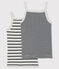 Confezione da 2 canottiere bambina con spalline a righe in cotone biologico variante 1