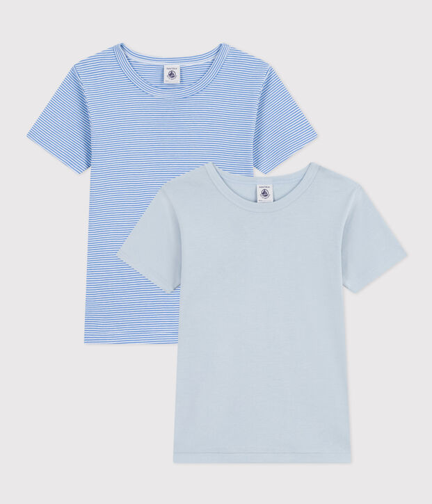 Confezione da 2 t-shirt bambino a maniche corte essenziali in cotone multicolore