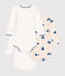 Set di 3 body a maniche lunghe in cotone a cuori blu neonato variante 1