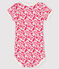 Body manica corta bebè bambina bianco MARSHMALLOW/rosa FLASHY