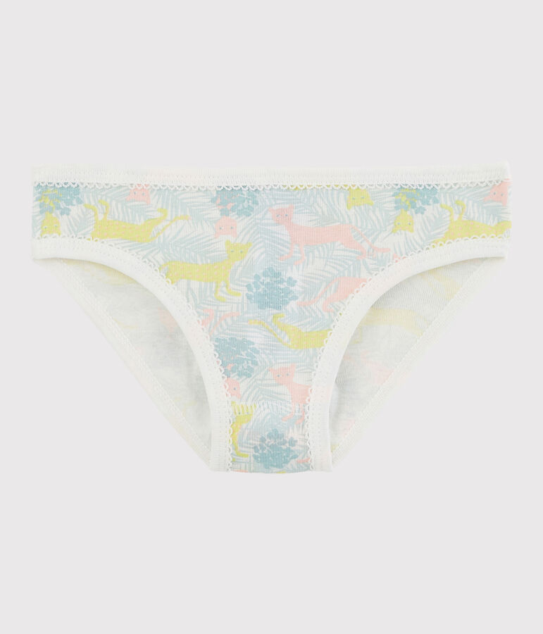 La mutandina in cotone per bambina bianco/multicolore