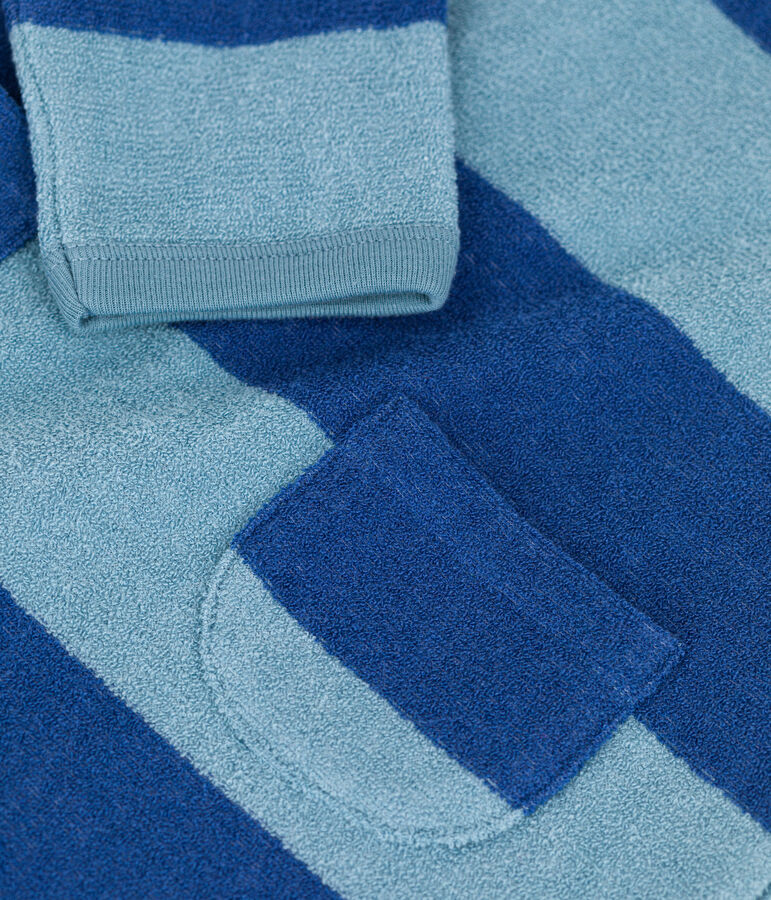 Tutina lunga beb&egrave; in spugna bouclette blu/blu