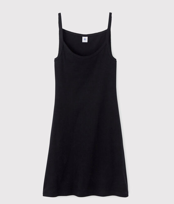 Abito con spalline iconico in cotone Donna nero NOIR