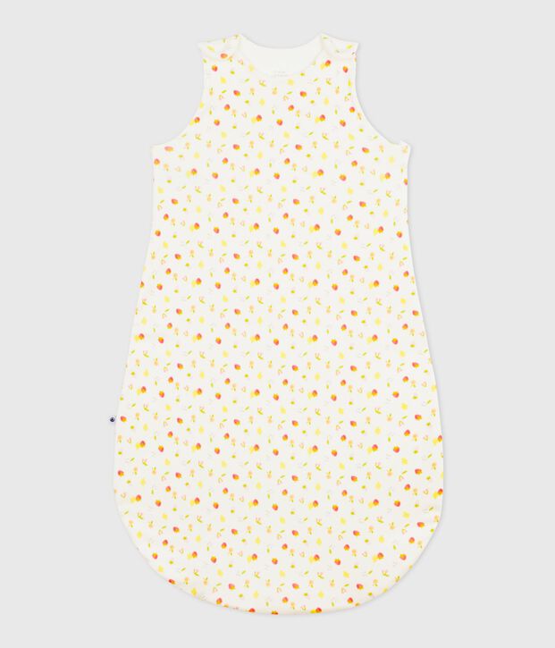 Sacco nanna in cotone con piccoli frutti stampati TOG 0.5 neonato bianco/multicolore