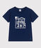 T-shirt a maniche corte in cotone con stampa bambino blu MEDIEVAL
