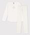Pigiama cuoricini bambina in cotone bianco MARSHMALLOW/ HERBIER