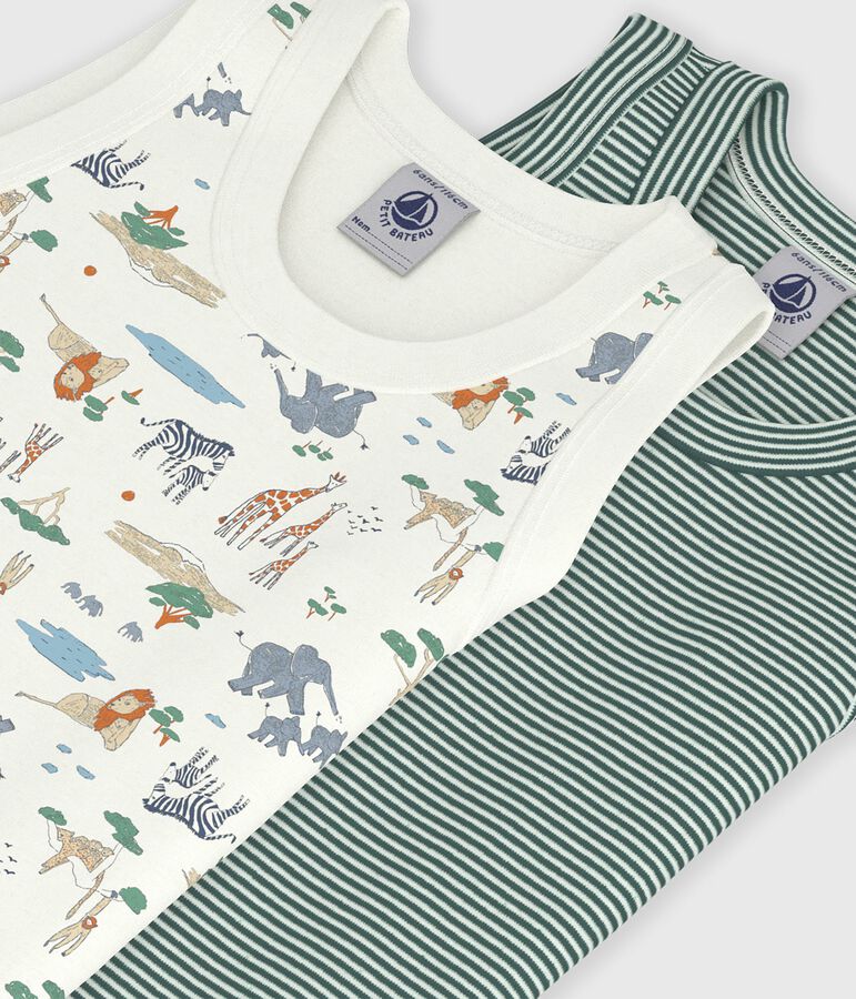 Set di canotte in cotone con stampa savana bambino multicolore