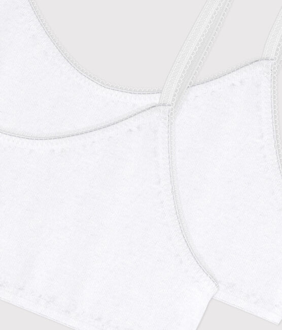 Confezione da 2 brassière bianche bambina variante 1