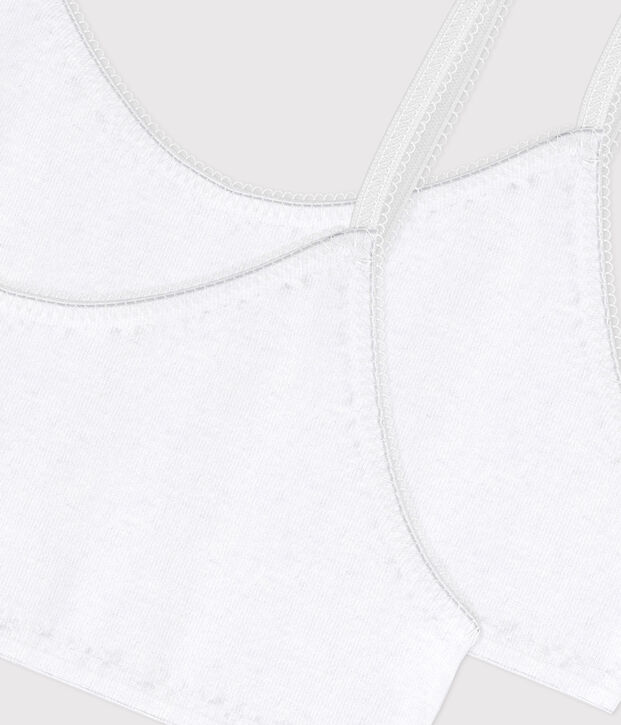 Confezione da 2 brassi&egrave;re bianche bambina multicolore