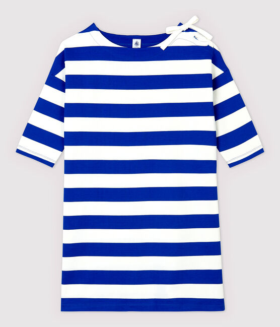 Abito a righe Donna blu SURF/bianco MARSHMALLOW