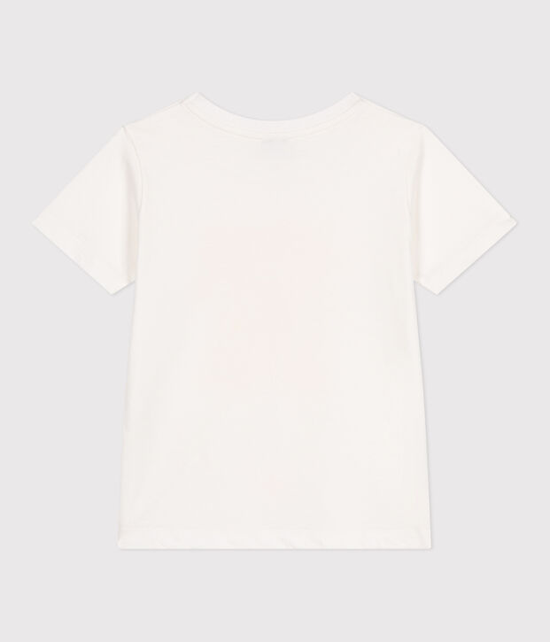 T-shirt a maniche corte in cotone con stampa bambino bianco/giallo