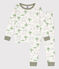 Pigiama bambino unisex in cotone con dromedari bianco MARSHMALLOW/bianco MULTICO
