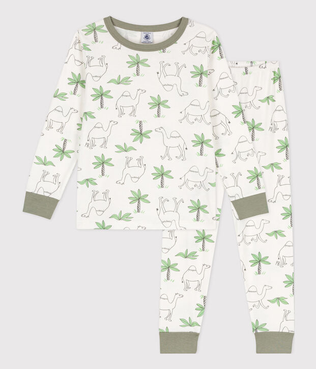 Pigiama bambino unisex in cotone con dromedari bianco/multicolore