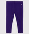 Leggings bebè femmina a costine 1x1 in tinta unita ROXO