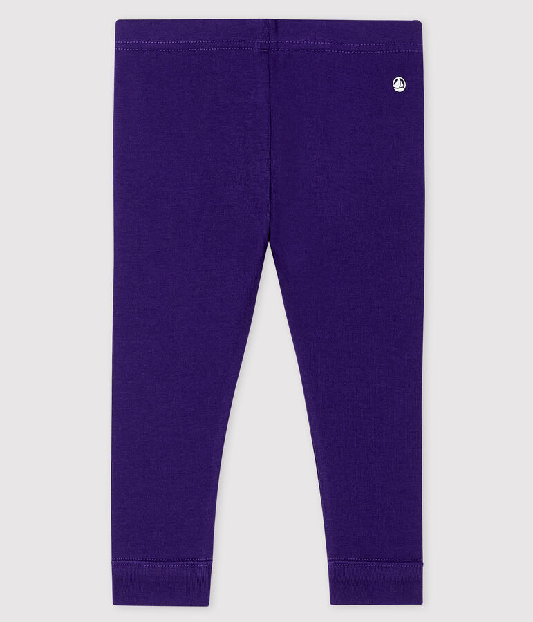 Leggings beb&egrave; femmina a costine 1x1 in tinta unita ROXO