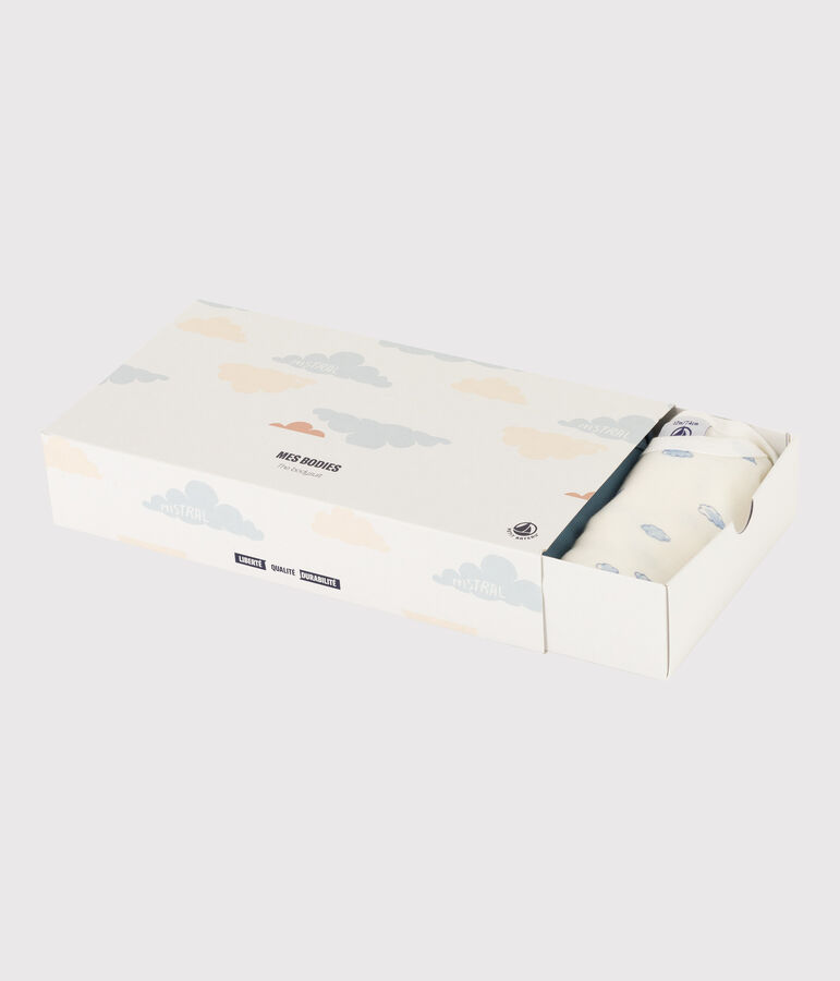 Confezione da 5 body a maniche lunghe nuvole in cotone multicolore