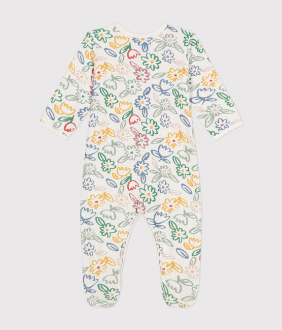 Pigiama in velluto con stampa a fiori neonato bianco MARSHMALLOW/bianco MULTICO