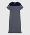 Abito lungo da donna in cotone a righe blu SMOKING/bianco MARSHMALLOW