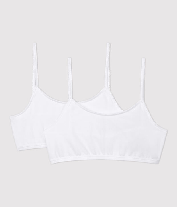 Confezione da 2 brassi&egrave;re bianche ragazza bianco