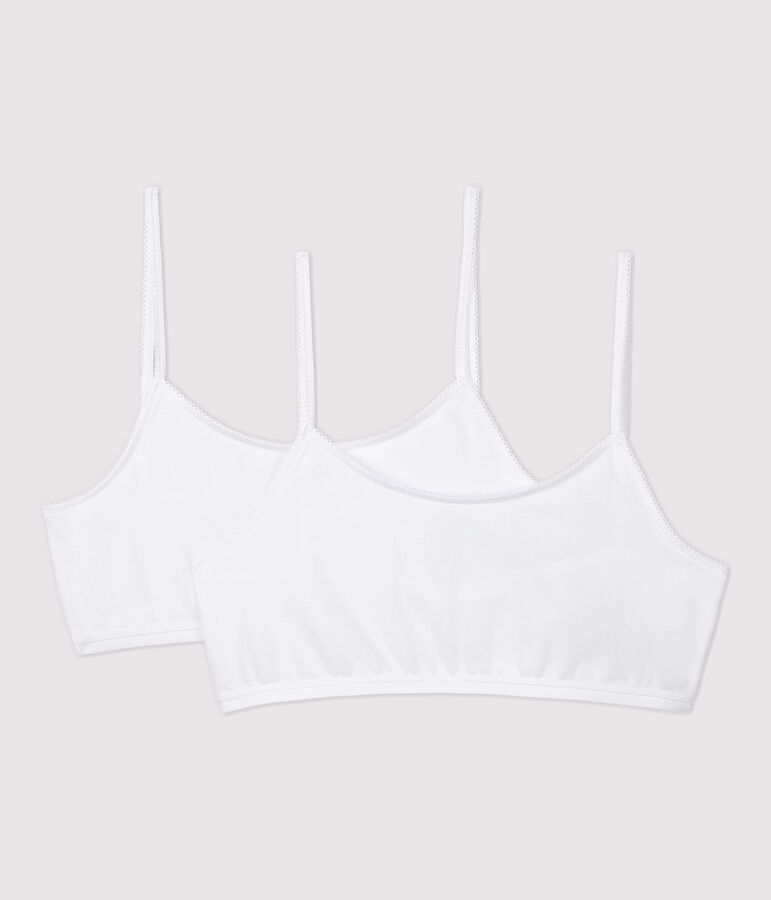Confezione da 2 brassi&egrave;re bianche ragazza bianco