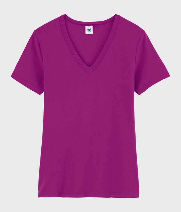 T-shirt scollo a V iconica Donna viola