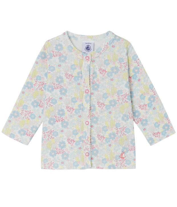 Cardigan per beb&egrave; femmina stampato bianco/multicolore